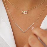 14K V Shaped Diamond Chevron Necklace Ferkos Fine Jewelry