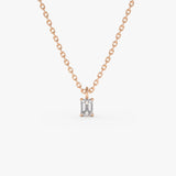 14k Emerald Cut Diamond Solitaire 14K Rose Gold Ferkos Fine Jewelry