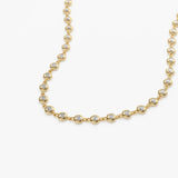 14K Gold Bezel Setting Diamond Tennis Necklace Ferkos Fine Jewelry