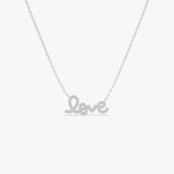 14k Gold Diamond Love Necklace 14K White Gold Ferkos Fine Jewelry