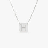 14k Solid Gold Diamond Letter Necklace 14K White Gold Ferkos Fine Jewelry