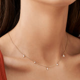 14k Gold Marquise Diamond Dangling Necklace Ferkos Fine Jewelry