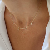 14k Gold Marquise Diamond Dangling Necklace Ferkos Fine Jewelry