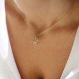 14k Solid Gold Celestial North Star Diamond Necklace Ferkos Fine Jewelry