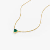 14k Heart-Shape Emerald Necklace Ferkos Fine Jewelry