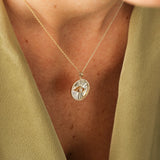 14K Evil Eye Diamond Medallion Necklace Ferkos Fine Jewelry