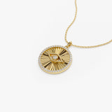 14K Evil Eye Diamond Medallion Necklace Ferkos Fine Jewelry
