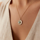 14K Emerald and Diamond Medallion Necklace  Ferkos Fine Jewelry