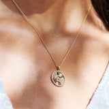 14k Diamond Initial Ballerina Disc Necklace Ferkos Fine Jewelry