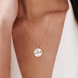 14k Diamond Initial Ballerina Disc Necklace Ferkos Fine Jewelry
