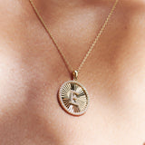 14k Diamond Initial Ballerina Disc Necklace Ferkos Fine Jewelry