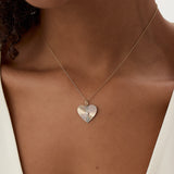 14K Diamond-Cut Heart Shape Disc Ray Pendant Ferkos Fine Jewelry