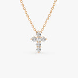 14k Large Diamond Cross 14K Rose Gold Ferkos Fine Jewelry