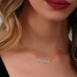 14k Diamond Script Mama Necklace Ferkos Fine Jewelry