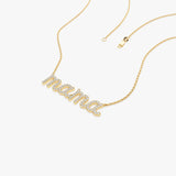 14k Diamond Script Mama Necklace Ferkos Fine Jewelry