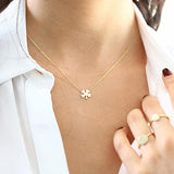 14K Four Leaf Clover Charm Necklace Ferkos Fine Jewelry