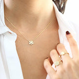 14K Four Leaf Clover Charm Necklace Ferkos Fine Jewelry