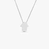 14k Gold Tiny Hamsa Necklace 14K White Gold Ferkos Fine Jewelry