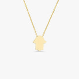 14k Gold Tiny Hamsa Necklace 14K Gold Ferkos Fine Jewelry