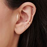 14k Curved Diamond Cluster Helix Piercing Ferkos Fine Jewelry