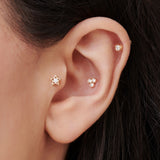 14K Dainty Diamond Trio Helix Piercing Ferkos Fine Jewelry