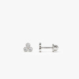 14K Dainty Diamond Trio Helix Piercing 14K White Gold Ferkos Fine Jewelry