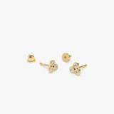14K Dainty Diamond Trio Helix Piercing Ferkos Fine Jewelry