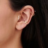 14k Curved Baguette Helix Piercing Ferkos Fine Jewelry