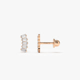 14k Curved Baguette Helix Piercing 14K Rose Gold Ferkos Fine Jewelry