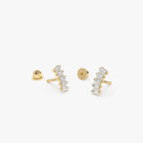 14k Curved Baguette Helix Piercing Ferkos Fine Jewelry