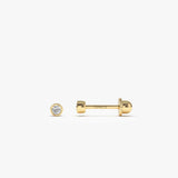 14k Bezel Setting Diamond Stud Piercing Ferkos Fine Jewelry