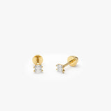 14k Double Baguette Diamond Helix Piercing Ferkos Fine Jewelry