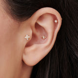 14k Prong Setting Diamond Stud Piercing Ferkos Fine Jewelry