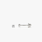 14k Prong Setting Diamond Stud Piercing 14K White Gold Ferkos Fine Jewelry
