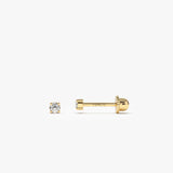 14k Prong Setting Diamond Stud Piercing 14K Gold Ferkos Fine Jewelry
