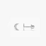 14k Crescent Moon Helix Piercing 14K White Gold Ferkos Fine Jewelry