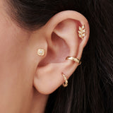 14k Leaf Diamond Helix Piercing Ferkos Fine Jewelry