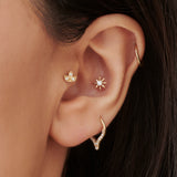 14k Leaf Petal Diamond Helix Piercing Ferkos Fine Jewelry