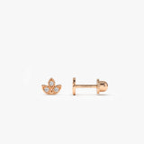 14k Leaf Petal Diamond Helix Piercing 14K Rose Gold Ferkos Fine Jewelry
