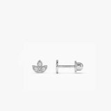 14k Leaf Petal Diamond Helix Piercing 14K White Gold Ferkos Fine Jewelry