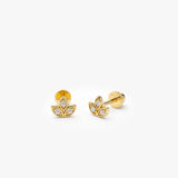 14k Leaf Petal Diamond Helix Piercing Ferkos Fine Jewelry