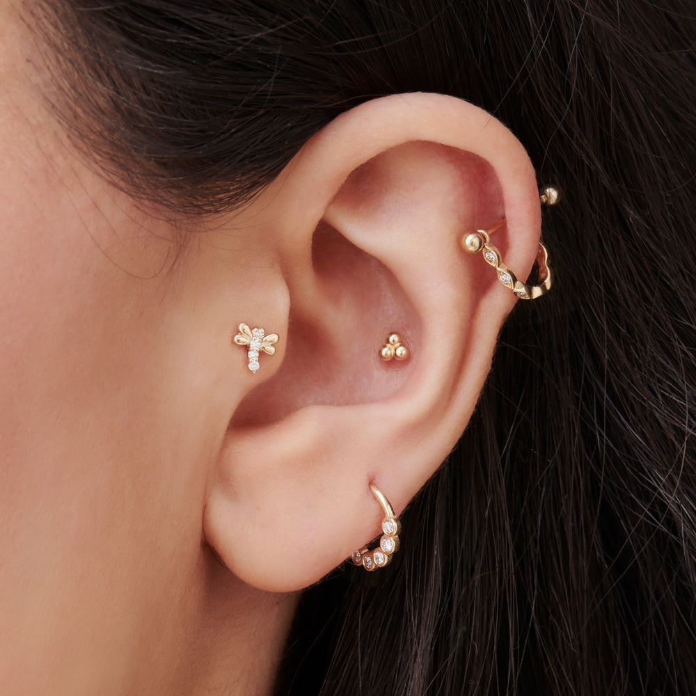 14k Diamond Bee Helix Piercing – Ferkos Fine Jewelry