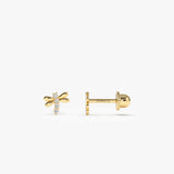 14k Diamond Bee Helix Piercing 14K Gold Ferkos Fine Jewelry