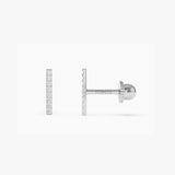 14k Diamond Bar Helix Piercing 14K White Gold Ferkos Fine Jewelry