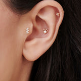 14k Trio Baguette Diamond Helix Piercing Ferkos Fine Jewelry