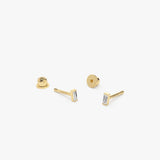 14K Single Baguette Helix Piercing Ferkos Fine Jewelry