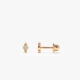 14k Six Dot Diamond Helix Piercing 14K Rose Gold Ferkos Fine Jewelry