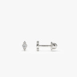 14k Six Dot Diamond Helix Piercing 14K White Gold Ferkos Fine Jewelry