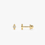 14k Six Dot Diamond Helix Piercing 14K Gold Ferkos Fine Jewelry
