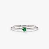 14k Gold Solitaire Emerald Gemstone Ring Ferkos Fine Jewelry